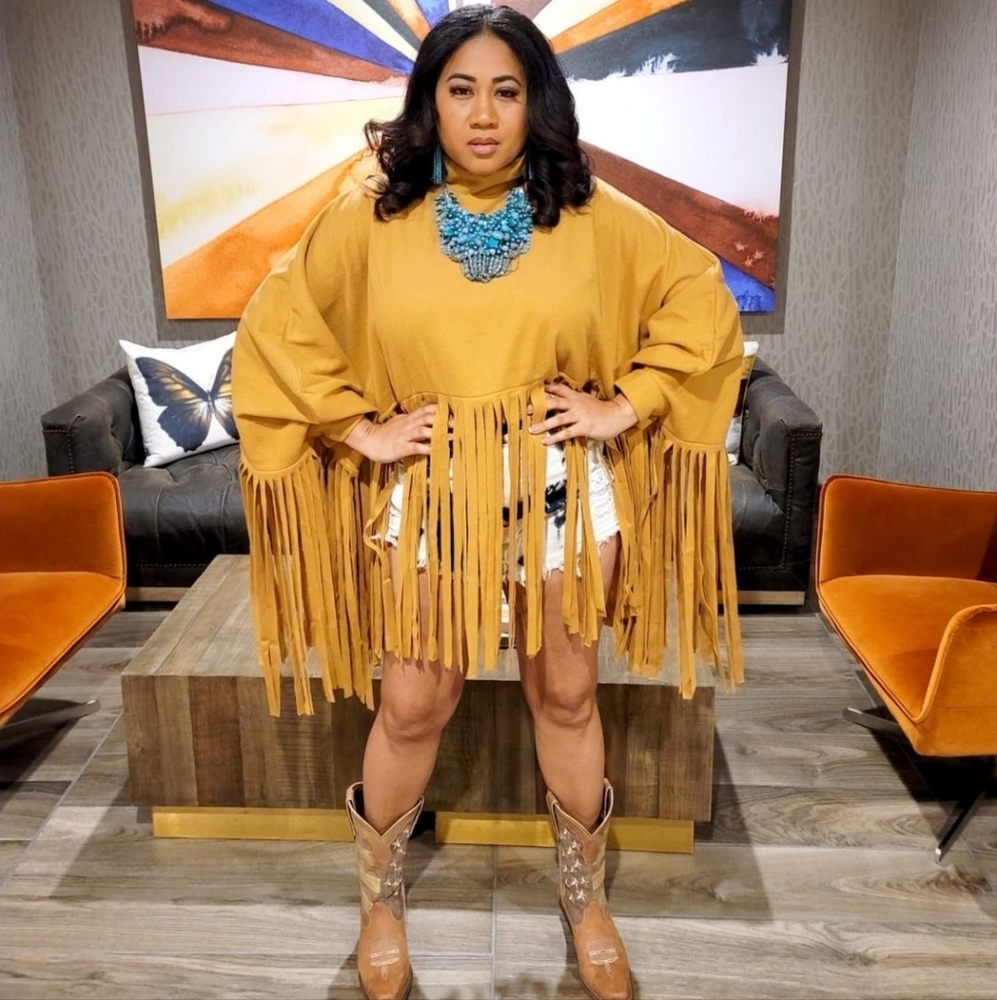 Tan Fringe Poncho